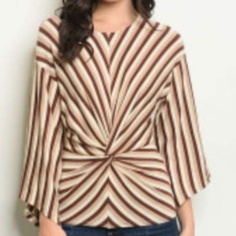 Brown/ivory top